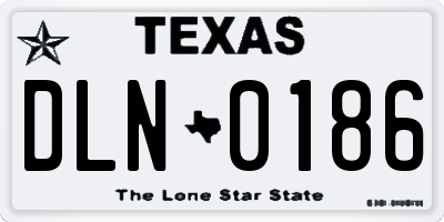 TX license plate DLN0186