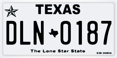 TX license plate DLN0187