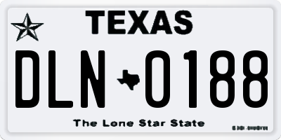 TX license plate DLN0188