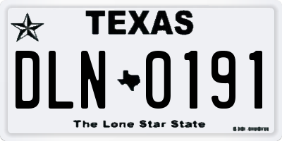 TX license plate DLN0191