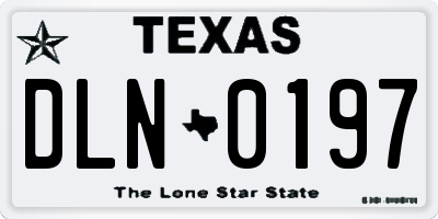 TX license plate DLN0197