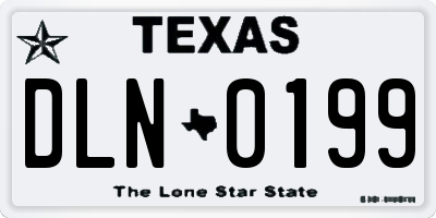 TX license plate DLN0199
