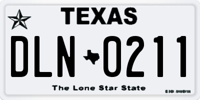 TX license plate DLN0211