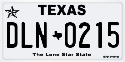 TX license plate DLN0215