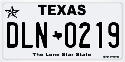 TX license plate DLN0219