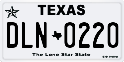 TX license plate DLN0220