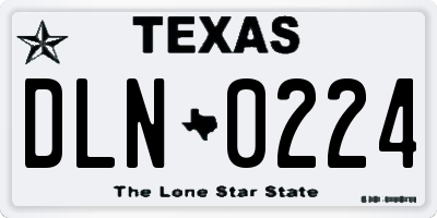 TX license plate DLN0224