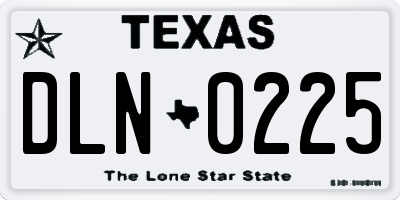 TX license plate DLN0225