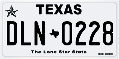 TX license plate DLN0228