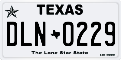 TX license plate DLN0229