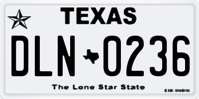 TX license plate DLN0236