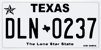 TX license plate DLN0237