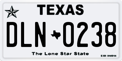 TX license plate DLN0238
