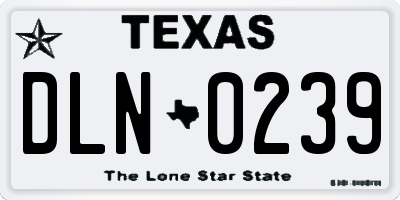 TX license plate DLN0239