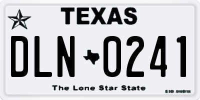 TX license plate DLN0241