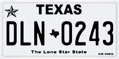 TX license plate DLN0243