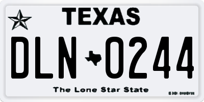 TX license plate DLN0244