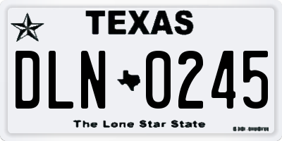 TX license plate DLN0245