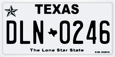 TX license plate DLN0246