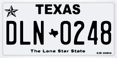 TX license plate DLN0248