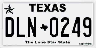 TX license plate DLN0249