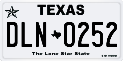 TX license plate DLN0252