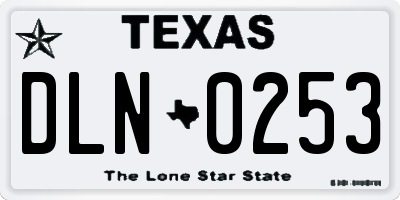 TX license plate DLN0253