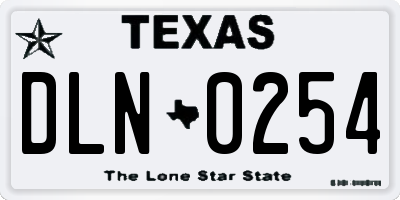 TX license plate DLN0254