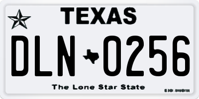 TX license plate DLN0256