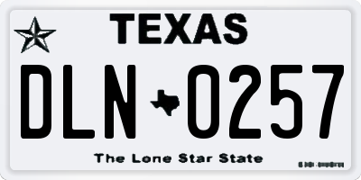 TX license plate DLN0257