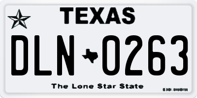 TX license plate DLN0263