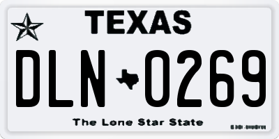 TX license plate DLN0269