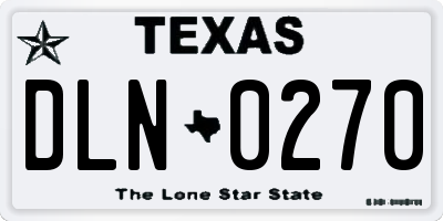 TX license plate DLN0270