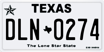 TX license plate DLN0274