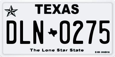 TX license plate DLN0275