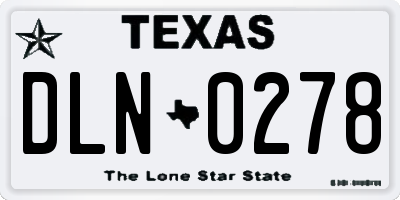 TX license plate DLN0278