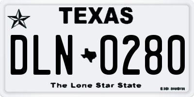 TX license plate DLN0280