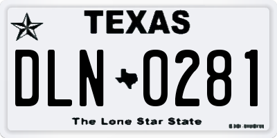 TX license plate DLN0281