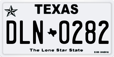 TX license plate DLN0282