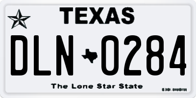 TX license plate DLN0284