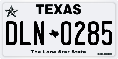 TX license plate DLN0285
