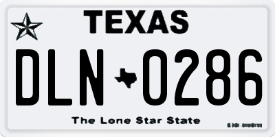 TX license plate DLN0286