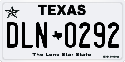 TX license plate DLN0292