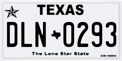 TX license plate DLN0293