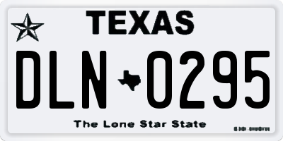 TX license plate DLN0295
