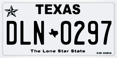 TX license plate DLN0297
