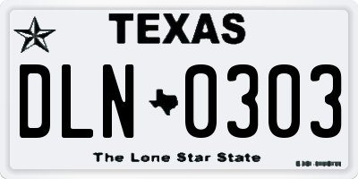 TX license plate DLN0303