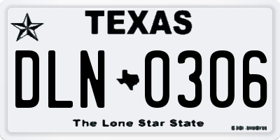 TX license plate DLN0306