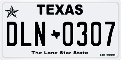 TX license plate DLN0307