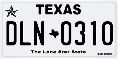 TX license plate DLN0310